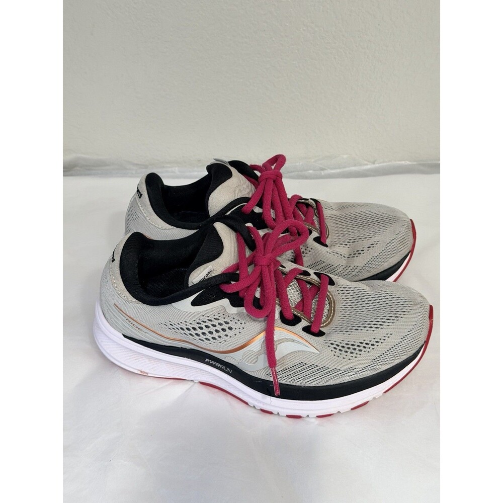 Saucony Ride 14 Women's Running Shoes Size 6.5 W Gray Pink Athletic S10651-55